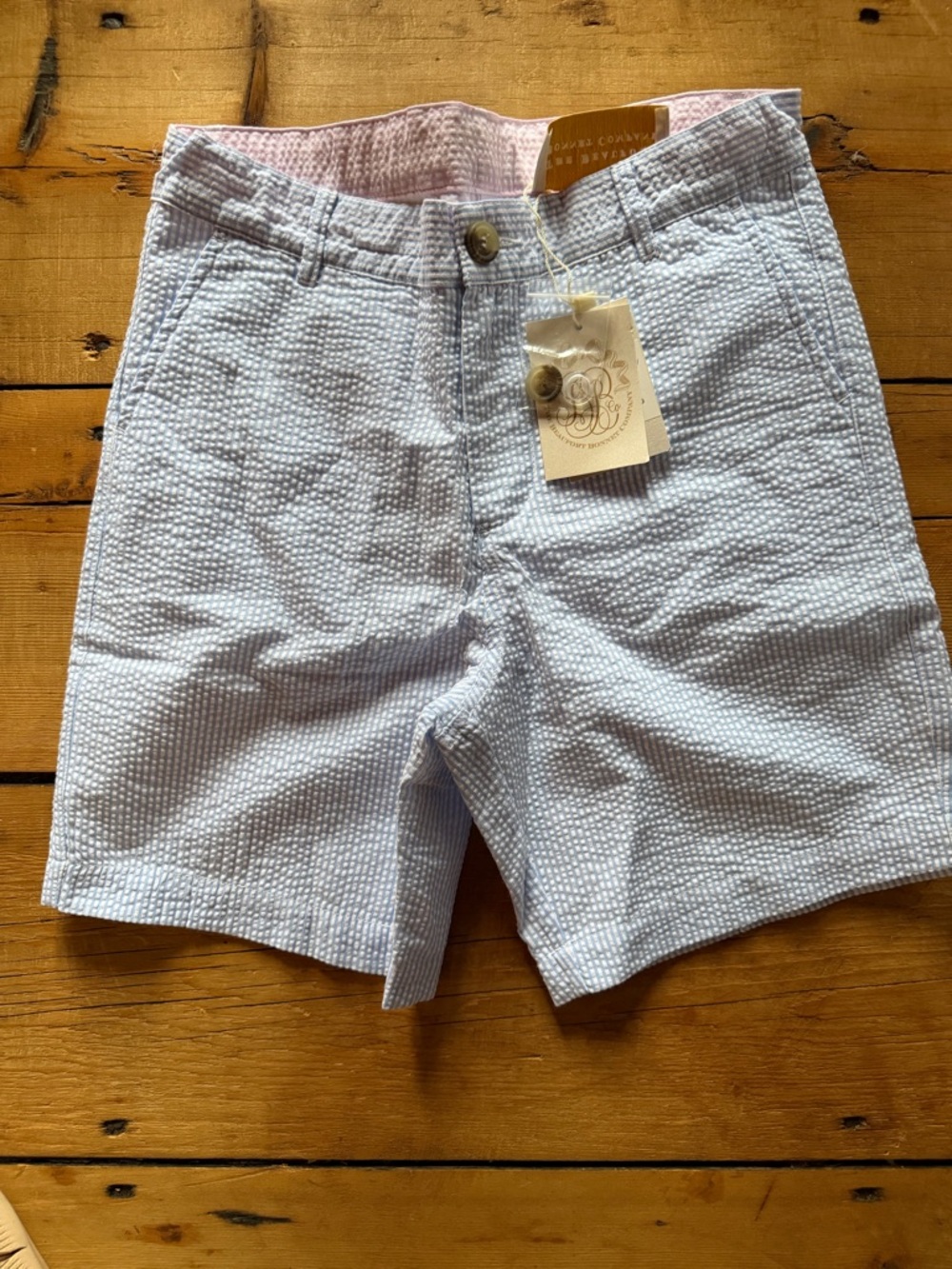 The Beaufort Bonnet Company Light Blue Seersucker Shorts NWT - 12 boy’s